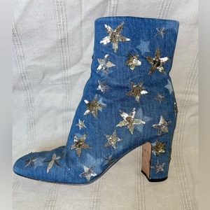 Valentino denim booties with star embroidery size 40